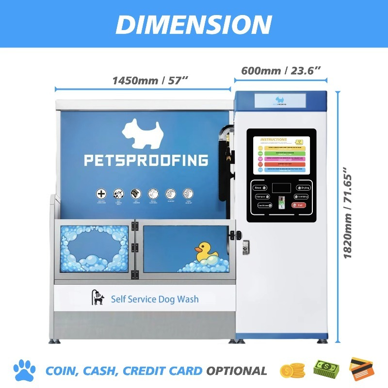 Automatic Coin Operated Stainl - Pet Supplies Wash Station recension och pris